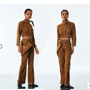 Brown Straight Leg Jumpsuit